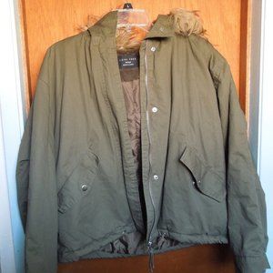 Love Tree Green Sherpa Lined Jacket Medium